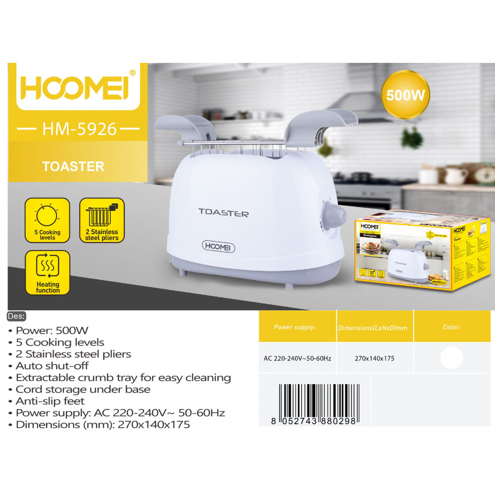 TOSTAPANE 500W HM-5926Hoomei