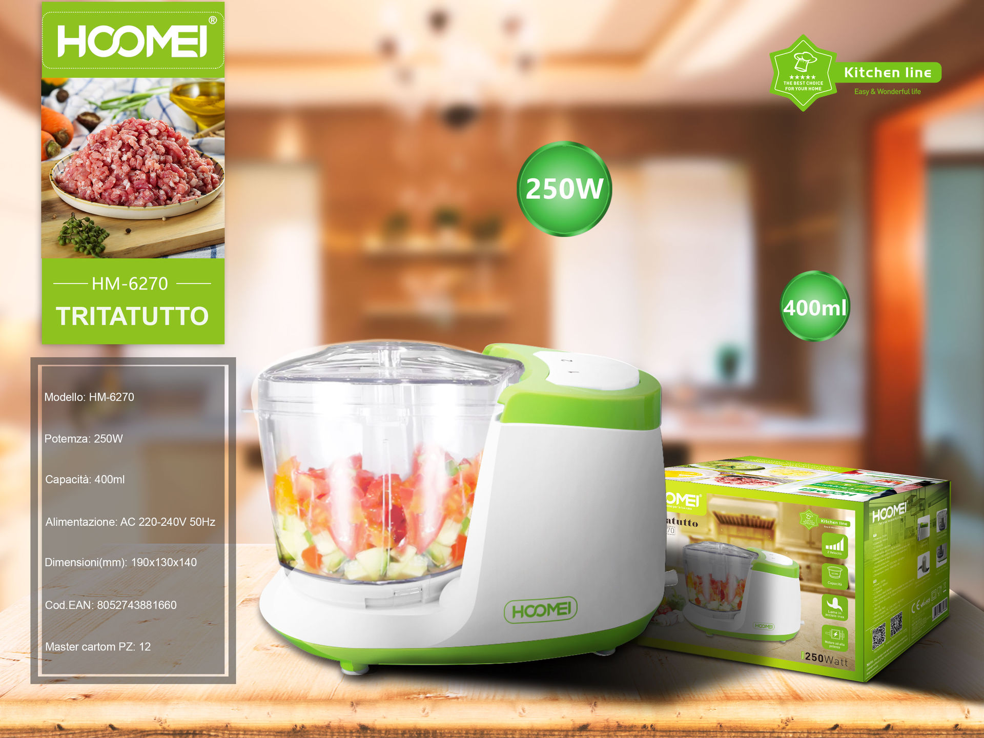 TRITATUTTO 250W 400ML HM-6270GHoomei