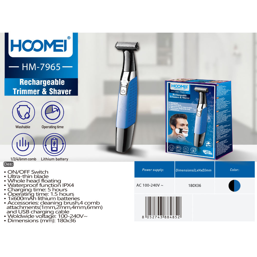 RASOIO RICARICABILE HM-7965Hoomei
