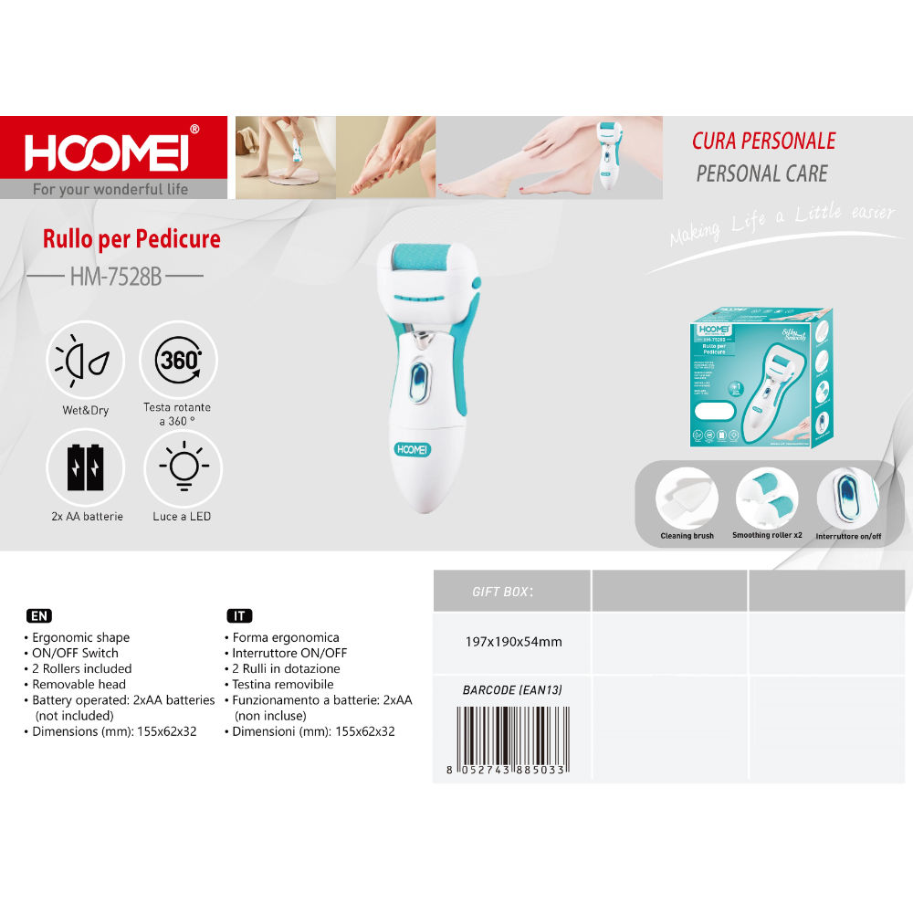 RULLO PEDICURE ELETTRICO HM-7528BHoomei