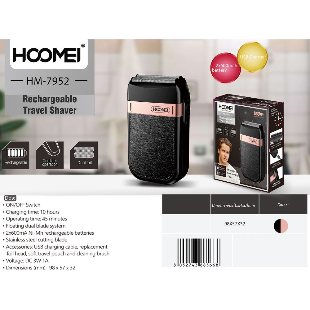 RASOIO RICARICABILE HM-7952Hoomei