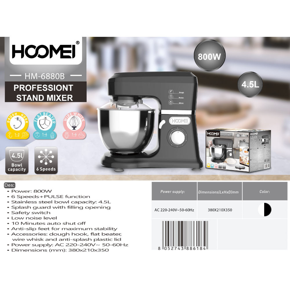 IMPASTATRICE PROFESSIONALE 800W HM-6880BHoomei