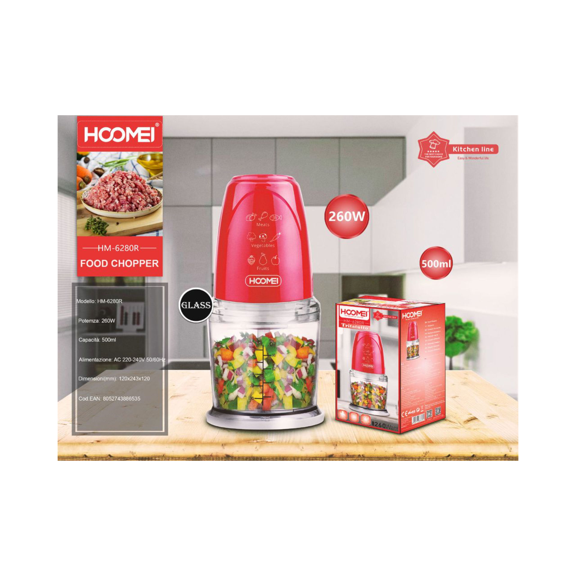 TRITATUTTO 260W 500ML HM-6280RHoomei