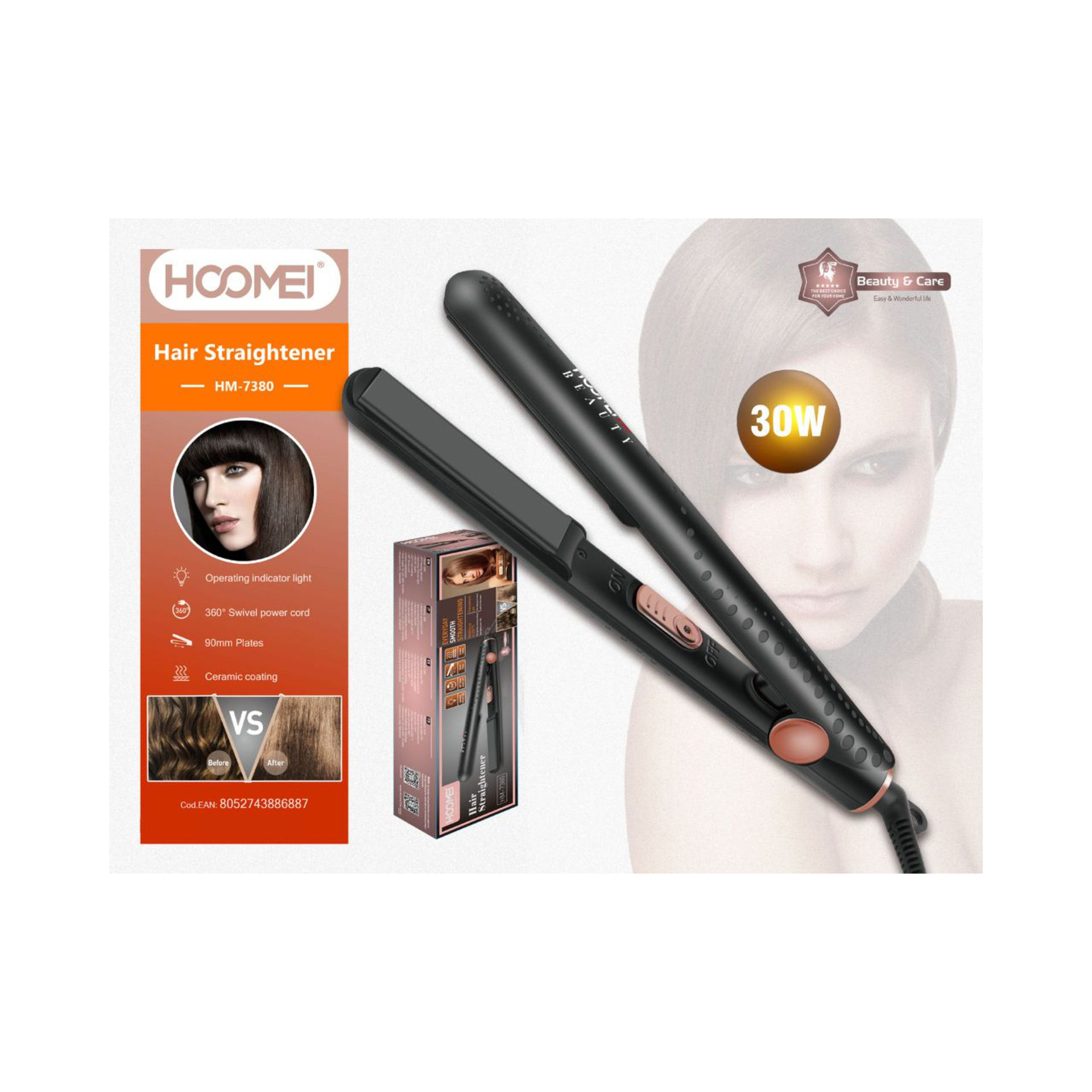 PIASTRA X CAPELLI 30W HM-7380Hoomei