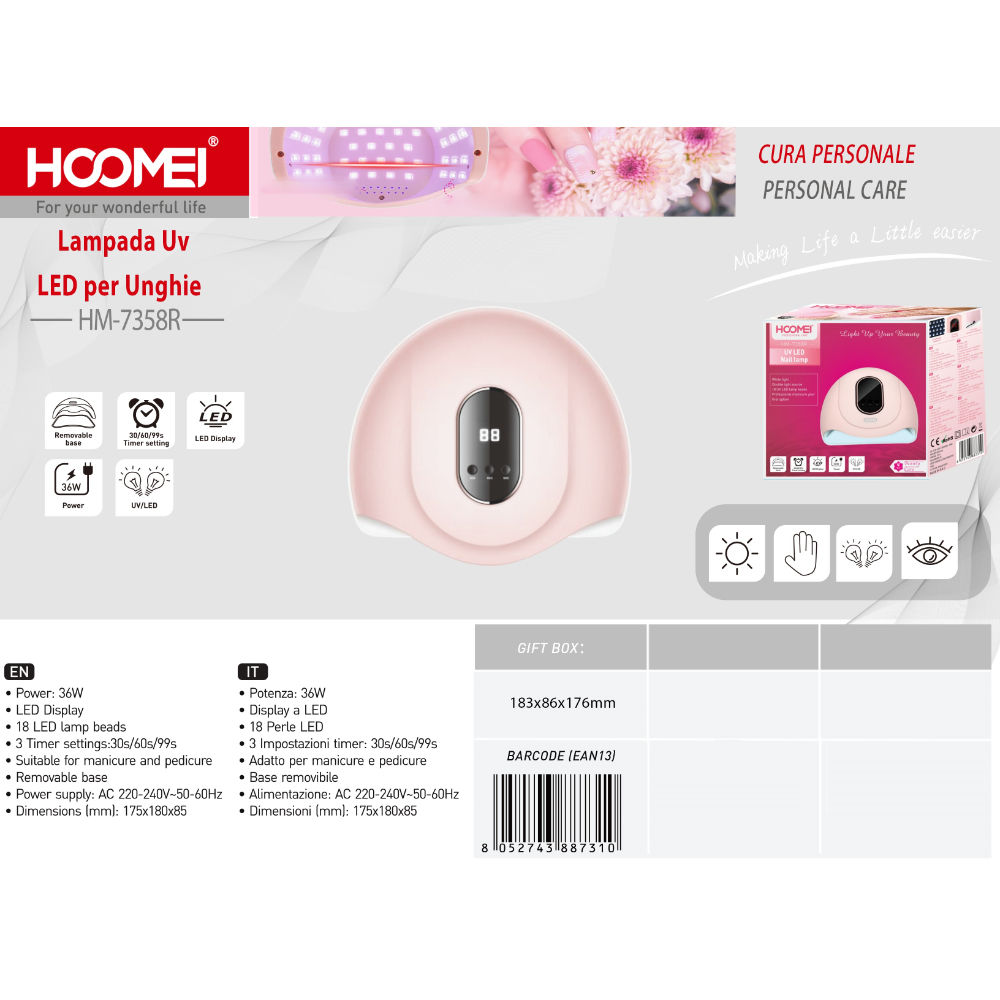 ESSICCATORE X UNGHIE 36W HM-7358RHoomei