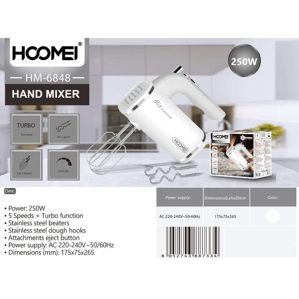 MIXER C/FRUSTE 250W HM-6848Hoomei