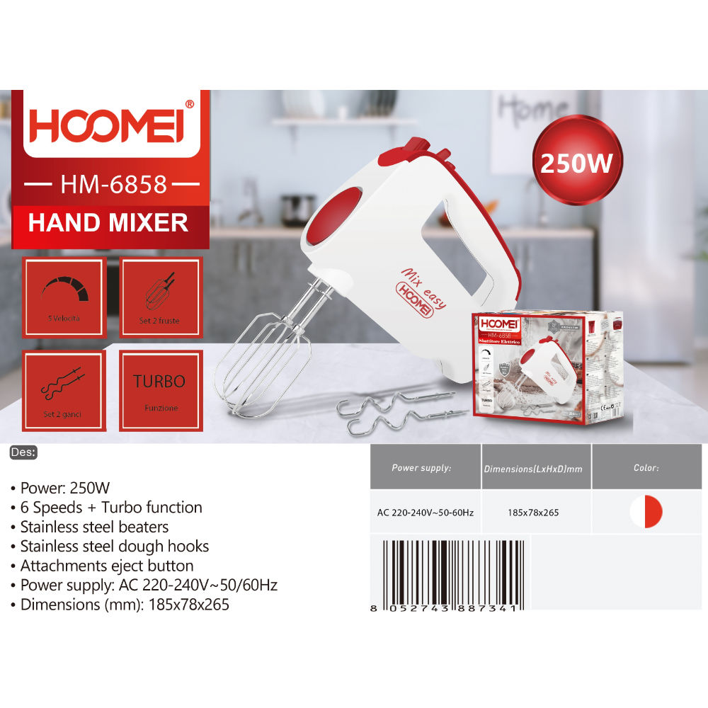 MIXER C/FRUSTE 250W HM-6858Hoomei
