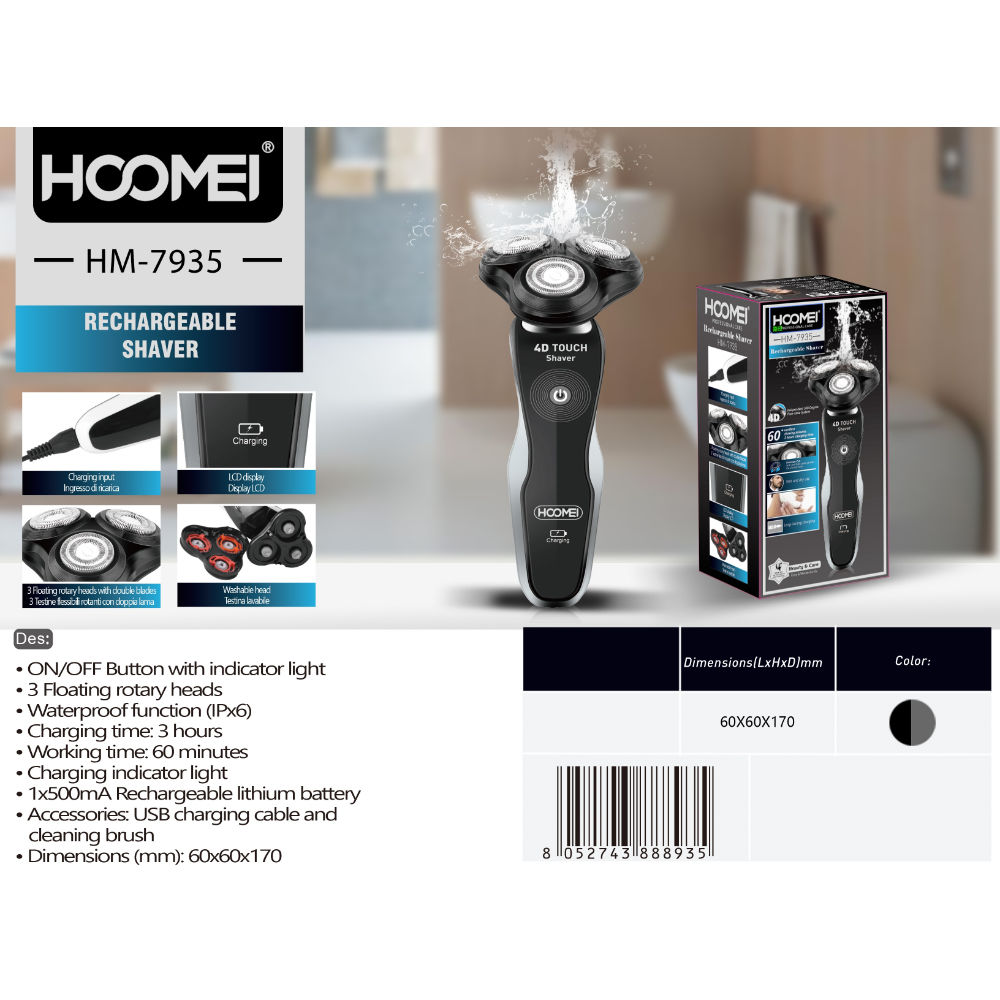 RASOIO RICARICABILE HM-7935Hoomei