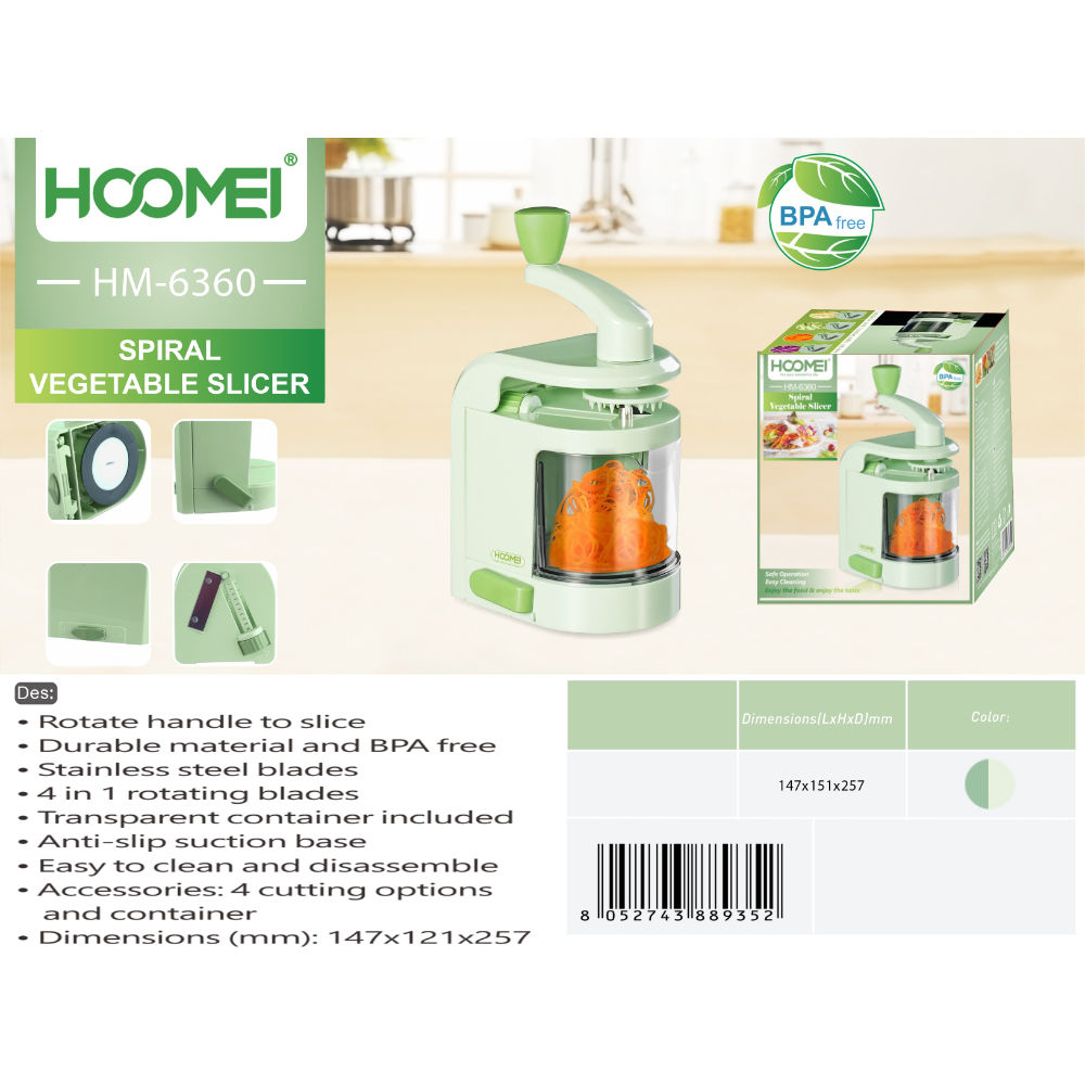 AFFETTAVERDURE A SPIRALE MANUALE HM-6360Hoomei