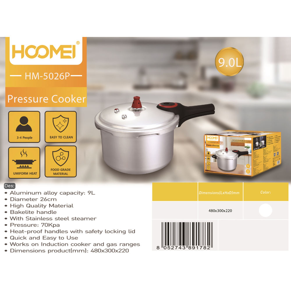 PENTOLA A PRESSIONE 9L 26CM HM-5026PHoomei
