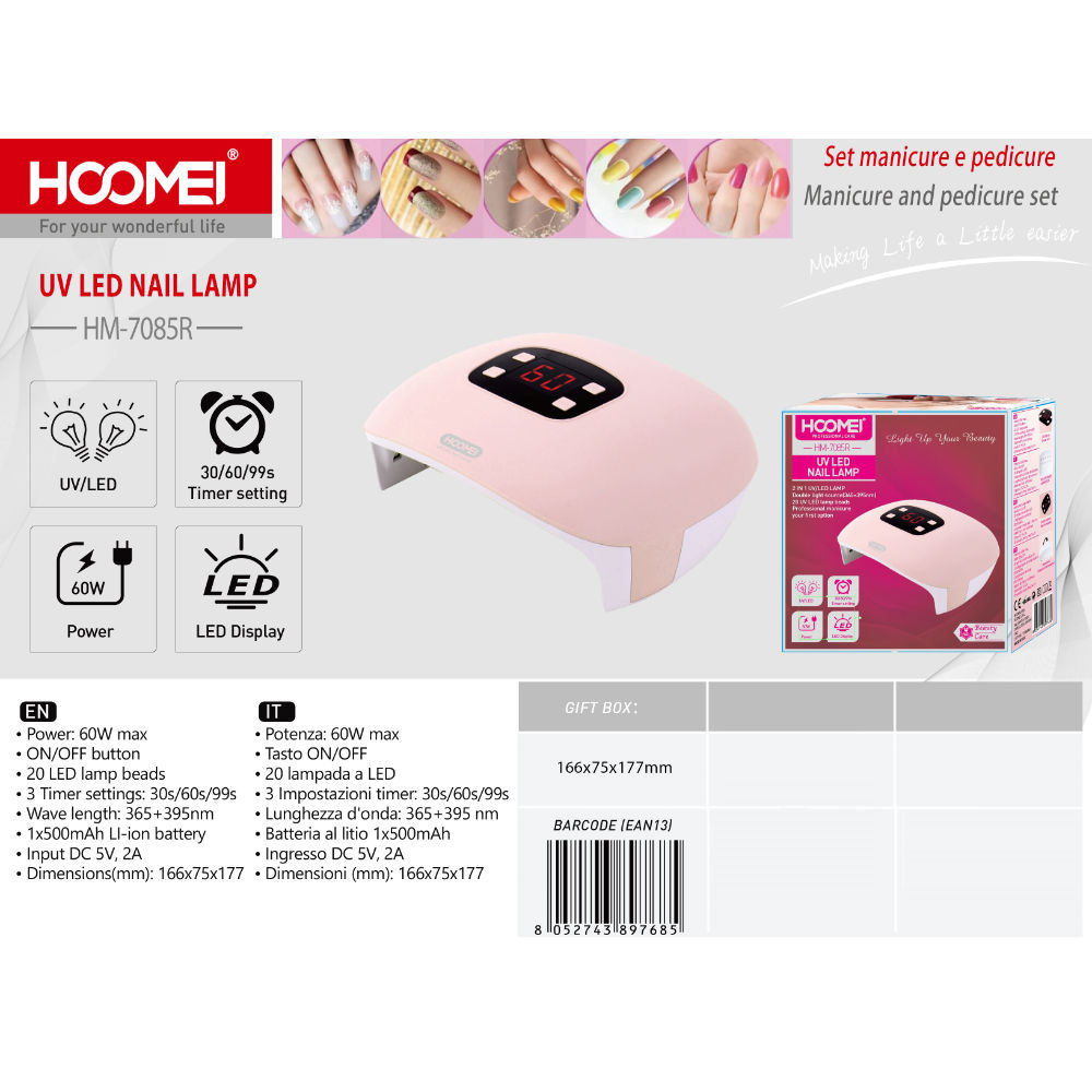ESSICCATORE X UNGHIE 60W HM-7085RHoomei