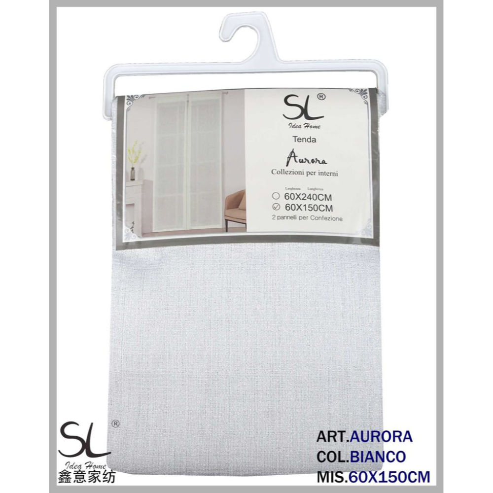SL COPPIA TENDA AURORA 60X150 COL.BIANCOSl Ideahome