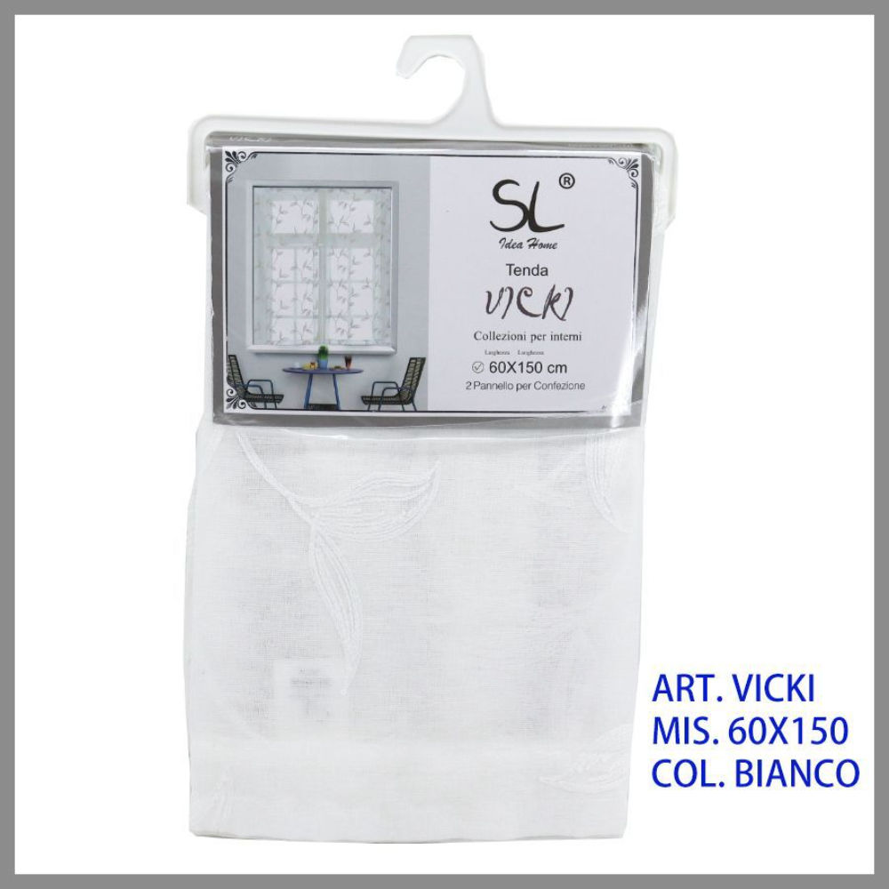 SL COPPIA TENDA VICKI 60X150CM COL.BIANCOSl Ideahome