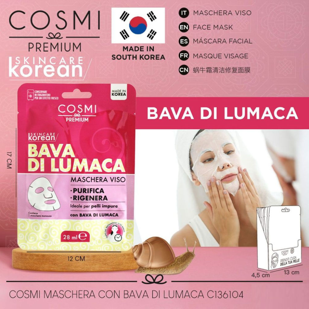 Cosmi Maschera Viso Purifica e Rigenera - Bava di LumacaCosmi