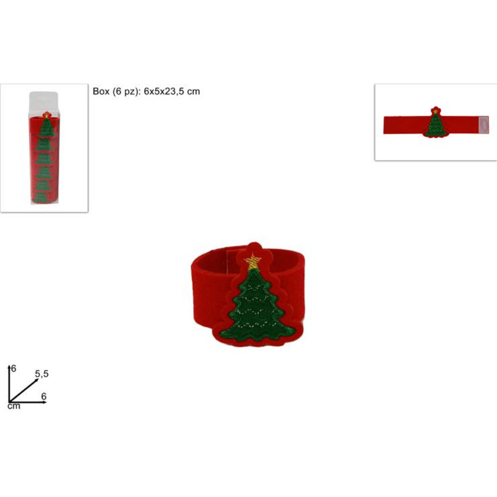 Anelli Portatovaglioli Natalizi - 6pzDue Esse