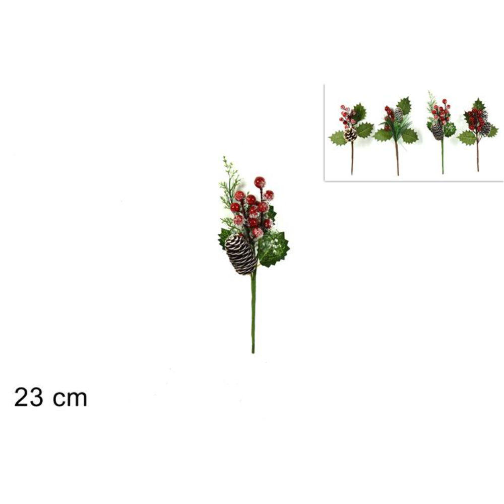 Spillone Natalizio con Bacche e Pigne - 23cmDue Esse
