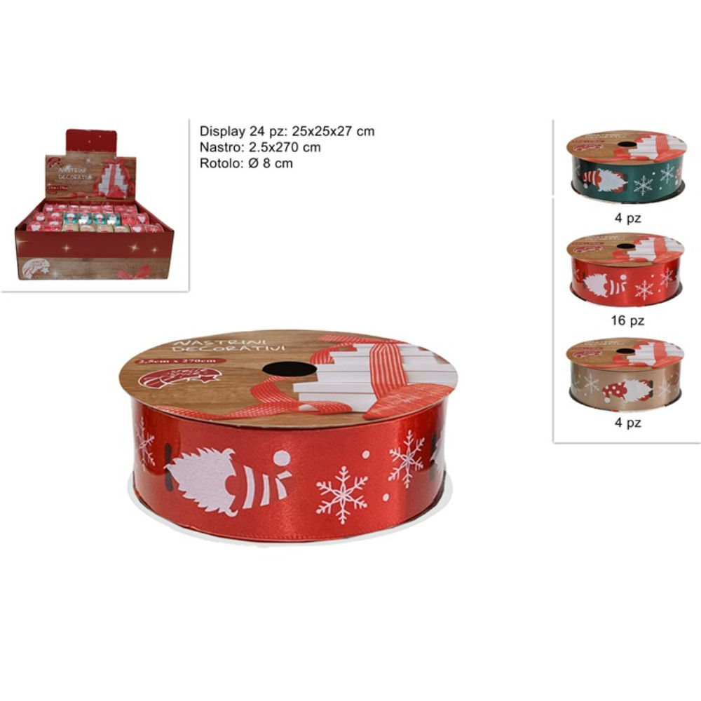 Nastro con Decoro Gnomo - 2,5x270cmDue Esse