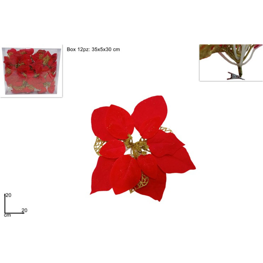 Poinsettia con Pinzetta 20cm - RossoDue Esse
