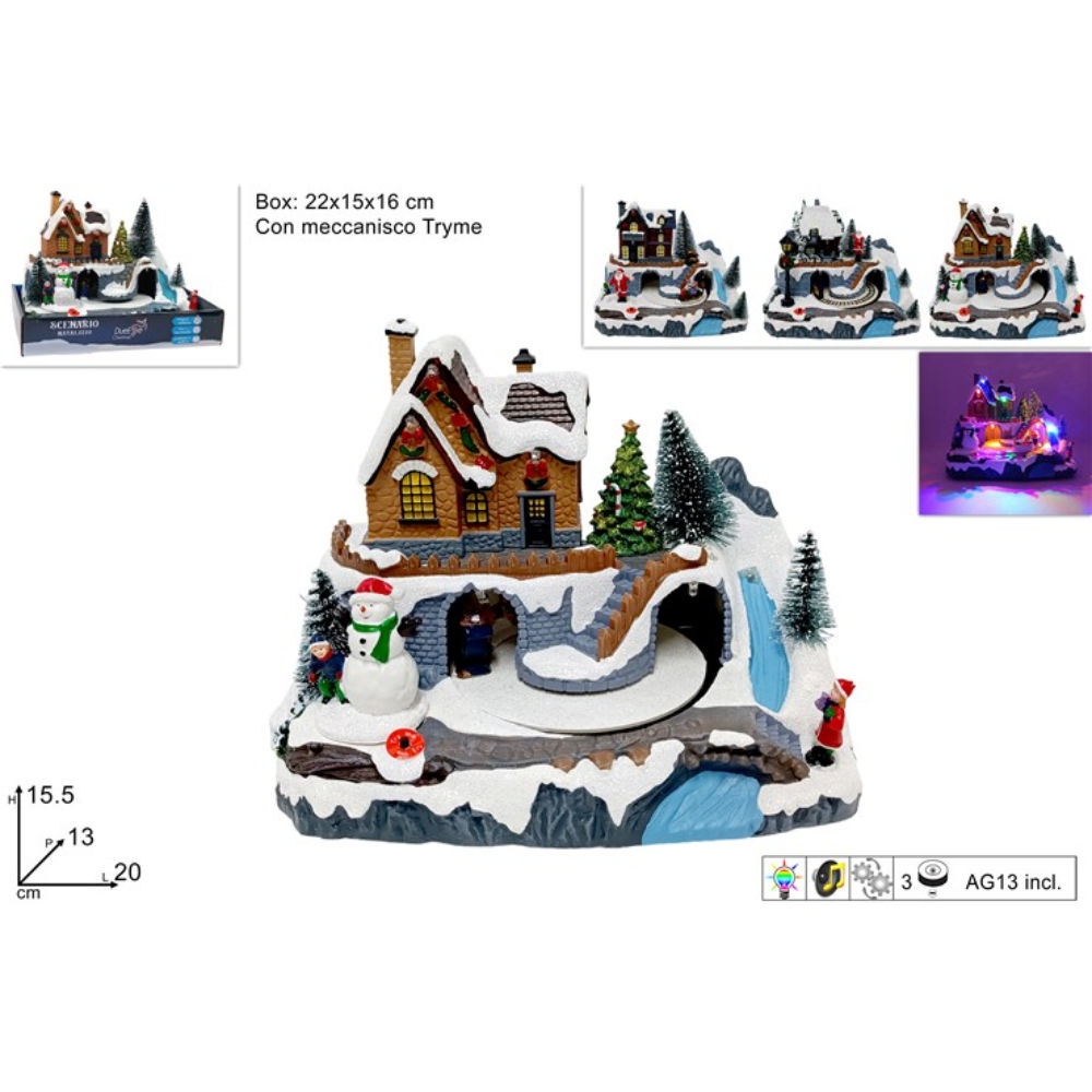 Giostra Scenario Natalizio Casa e TrenoDue Esse