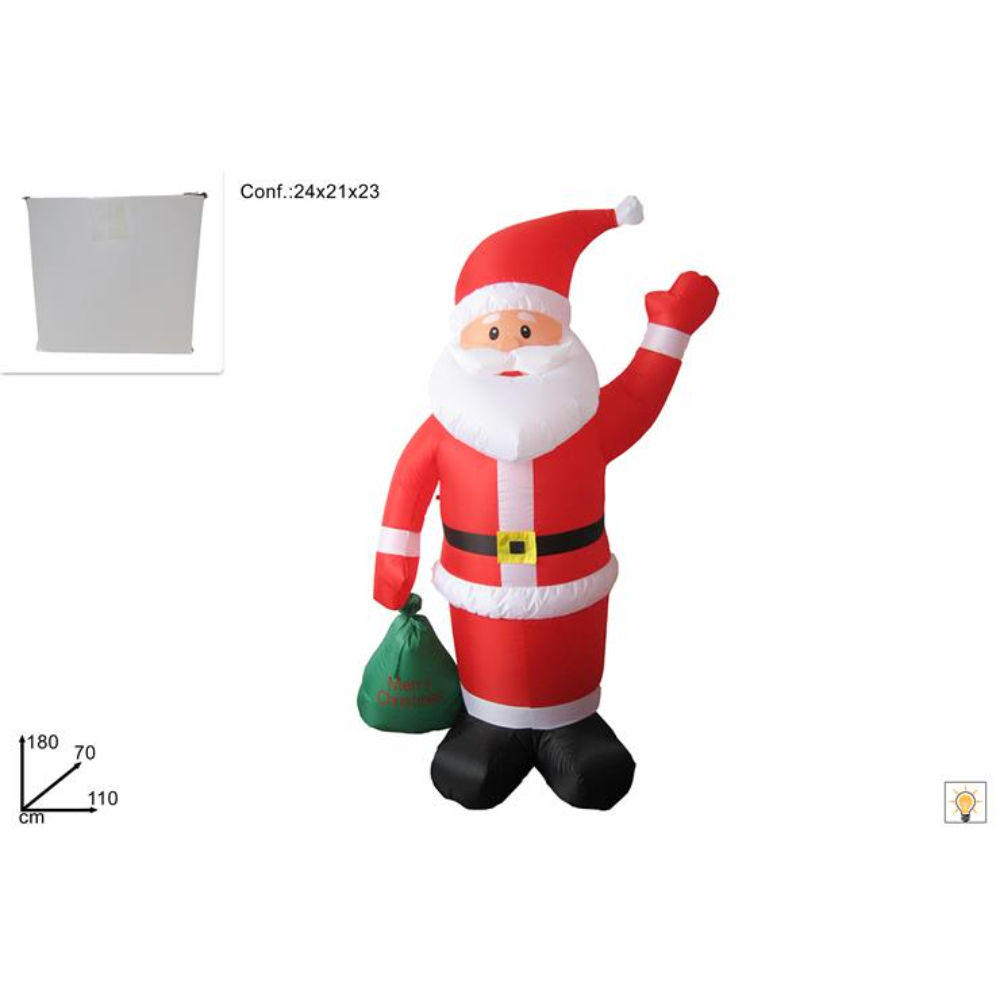 Babbo Natale Gonfiabile con Luci - 180cmDue Esse