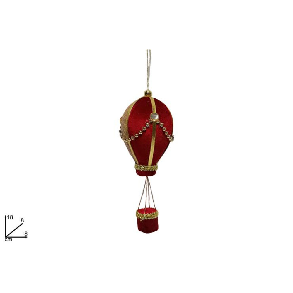 Appendino Mongolfiera 18cm - Rosso/OroDue Esse
