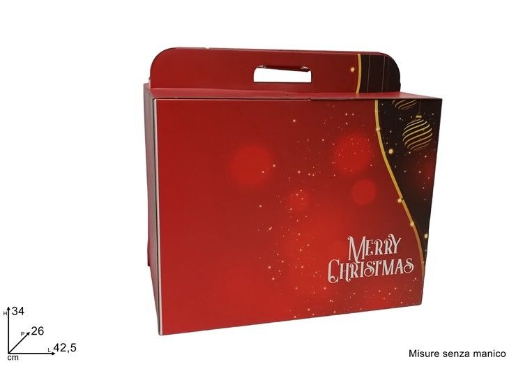 BOX PANETTONE SCENARIO MERRY CHRISTMAS 42.5X26X34 WL-NO.12SCDue Esse