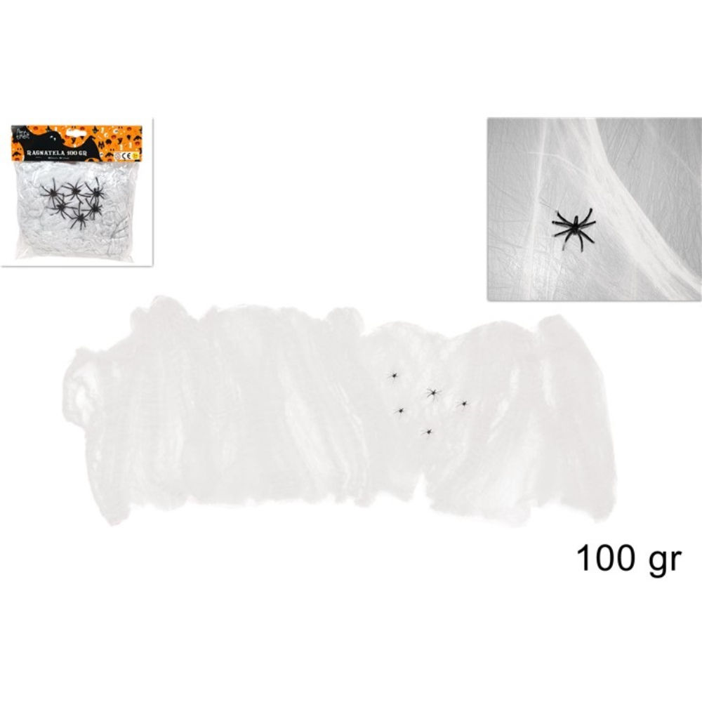 Ragnatela Halloween 100g + 5 Ragni - BiancaDue Esse