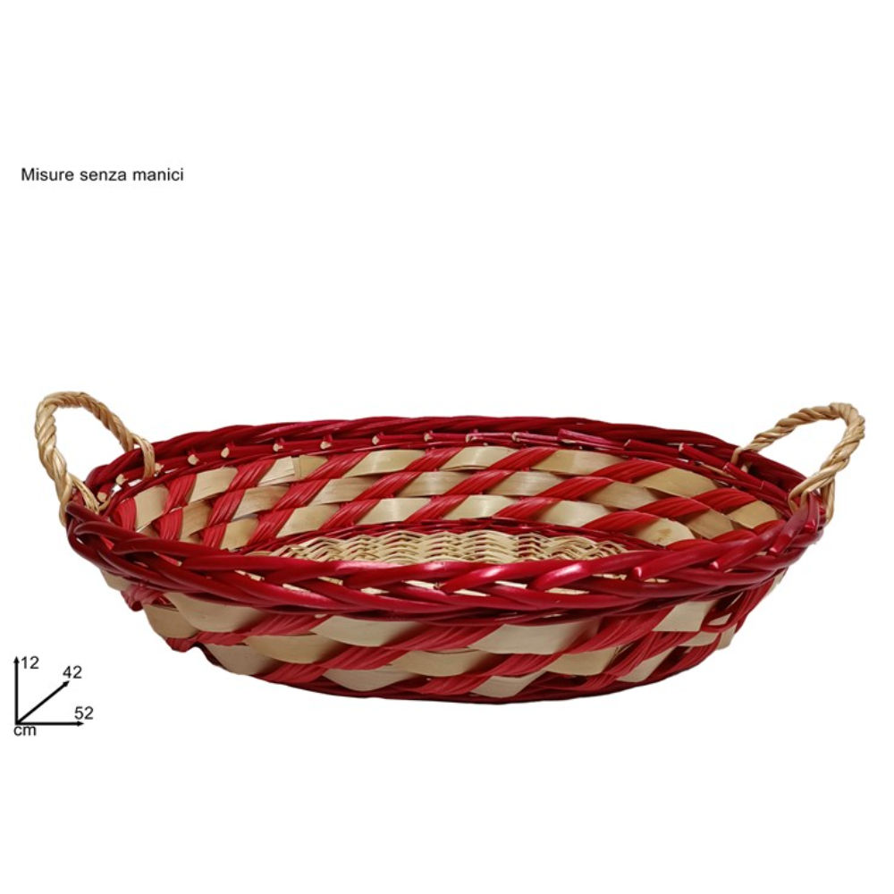 Cesta in Vimine Ovale Rosso - 52x42cmDue Esse