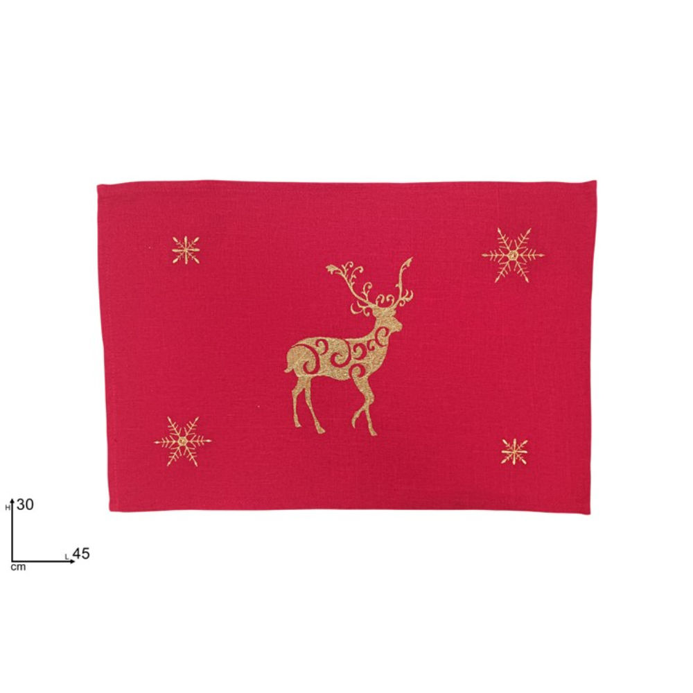 Tovaglietta Rossa in Tessuto Natalizia - 30x45cmDue Esse