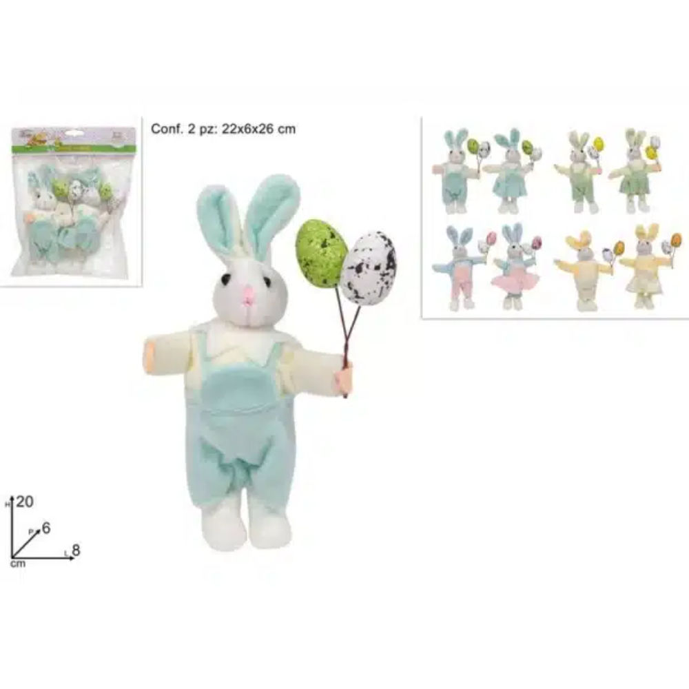 Coniglio di Pasqua Decorativo 20cm - 2pzDue Esse