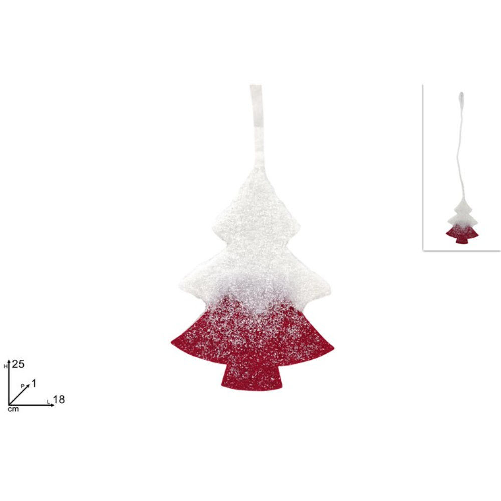 Appendino Albero Innevato 25cm - RossoDue Esse