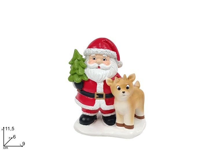 BABBO NATALE CON CERBIATTO 11,5 CM 67138-1Due Esse