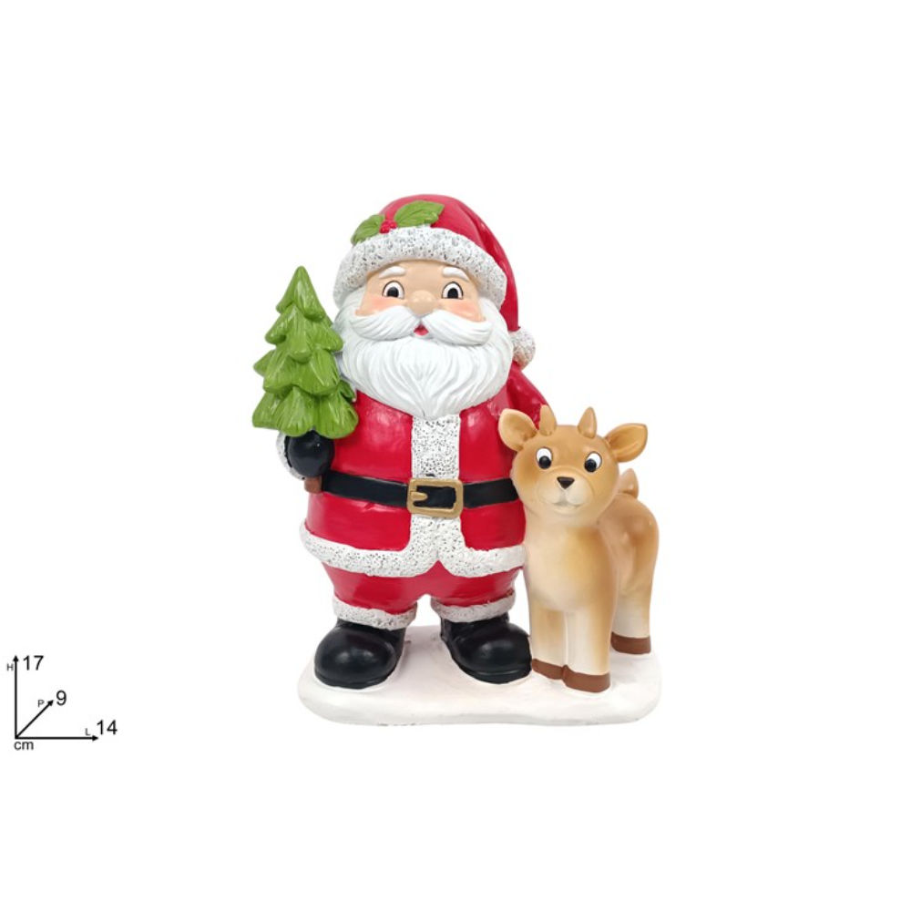 Statuetta Babbo Natale con Cerbiatto - 17cmDue Esse