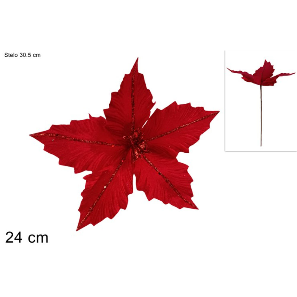 Stello Fiore in Velluto Rosso - 24cmDue Esse