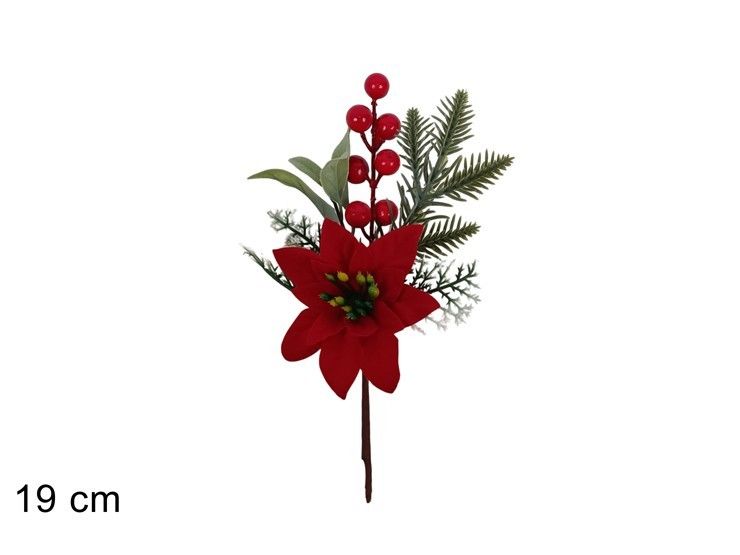 CHIUDIPACCO FIORE NATALIZIO CON BACCHE 19CM YM1183Due Esse