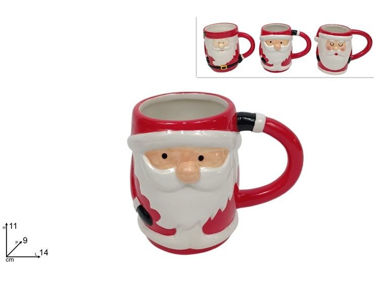 TAZZONE CERAMICA BABBO NATALE 11CM 3ASS DFC 07638-03838ADue Esse