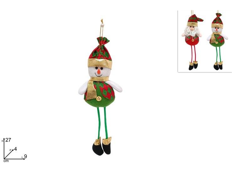 APPENDINO SOGGETTO NATALIZIO 27CM ROSSO/VERDE ASS W28-252801Due Esse