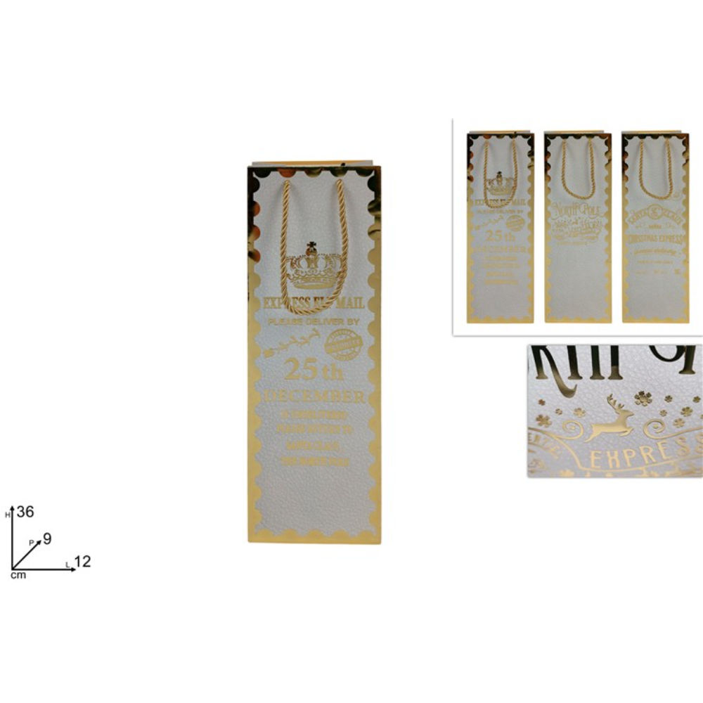 Busta Regalo Natalizio 36x12x9cm - BiancoDue Esse