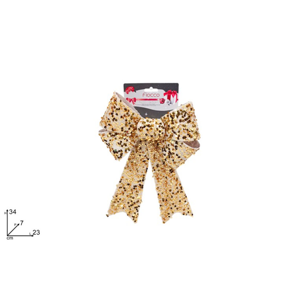 Fiocco Oro con Pailettes - 34cmDue Esse