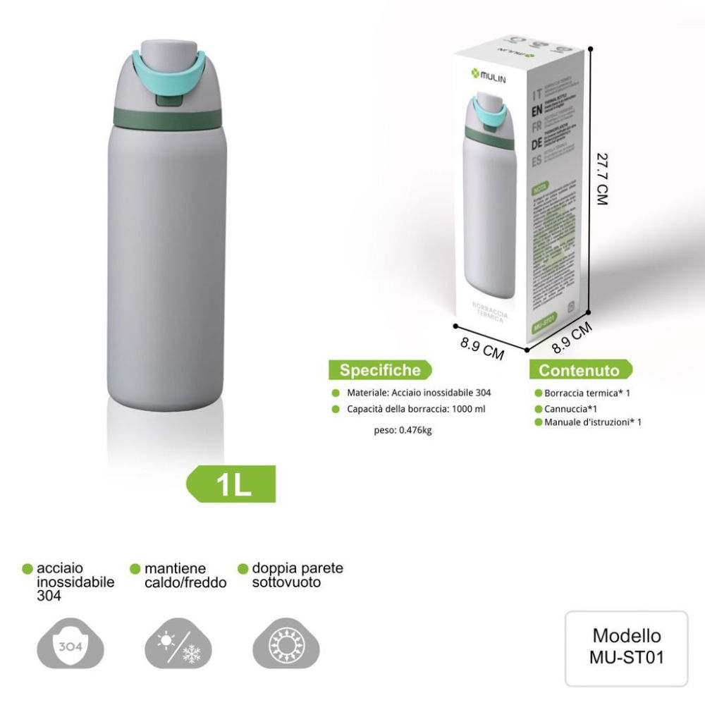 MU LIN BORRACCIA TERMICA - GRIGIO - 1LMu Lin