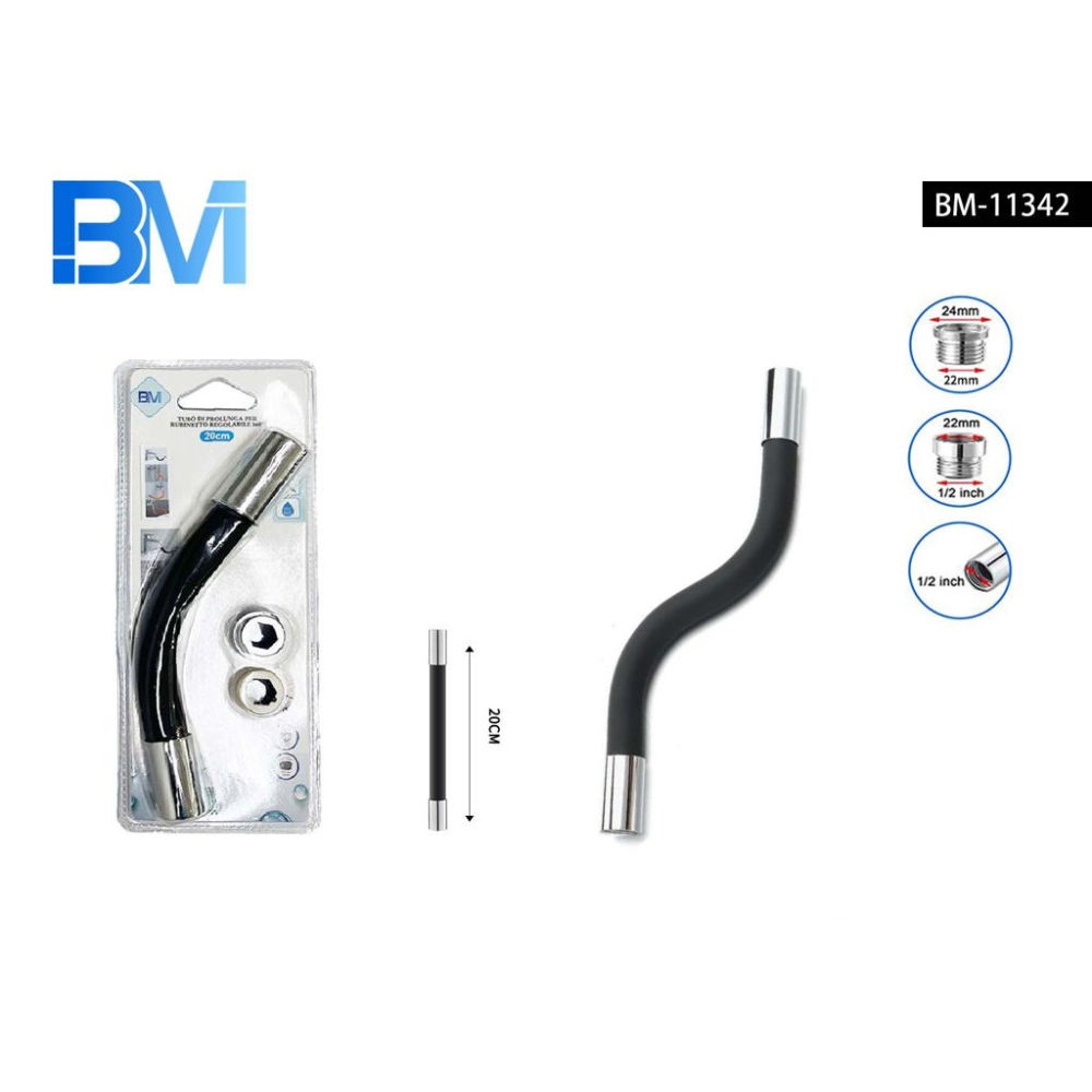 PROLUNGA PER RUBINETTO - NERO - 20CMBm