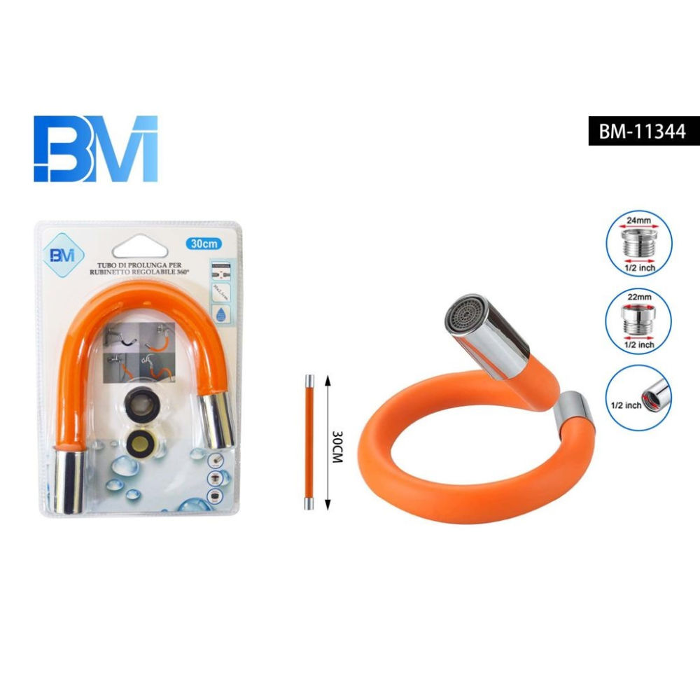 PROLUNGA PER RUBINETTO - ARANCIONE - 30CMBm