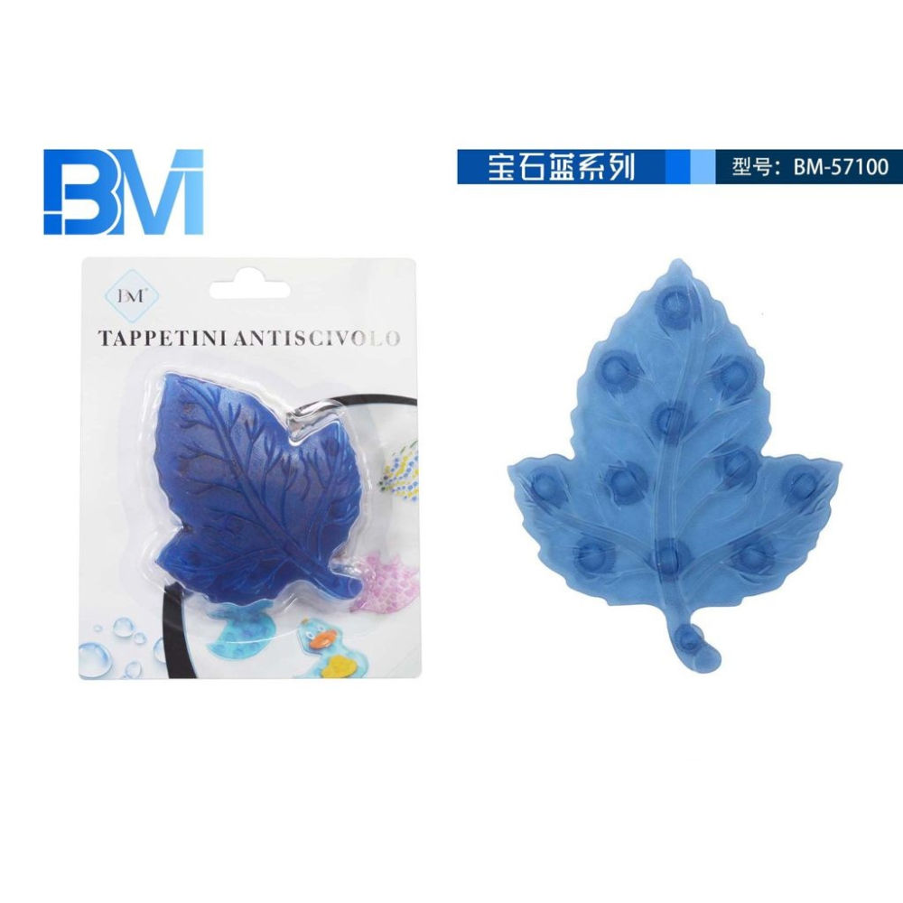 MINI TAPPETINI ANTISCIVOLO - FOGLIA BLU - 6PZBm
