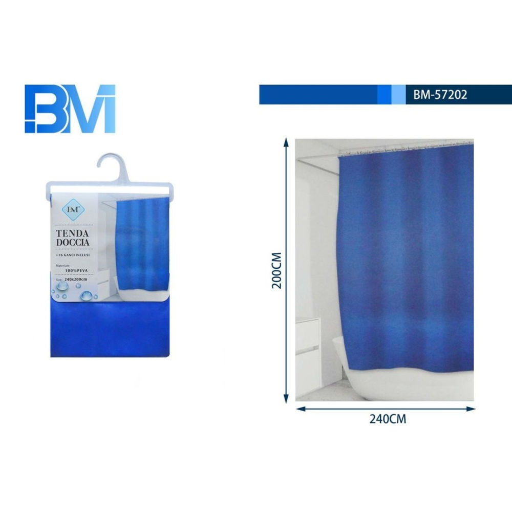 TENDA DA DOCCIA - BLU - 240x200CMBm