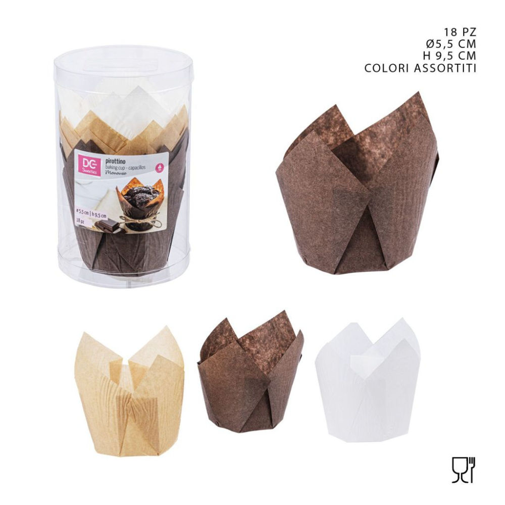 PIROTTINO MUFFIN TULIPANO D5,5XH9,5CM 18PZDc Casa