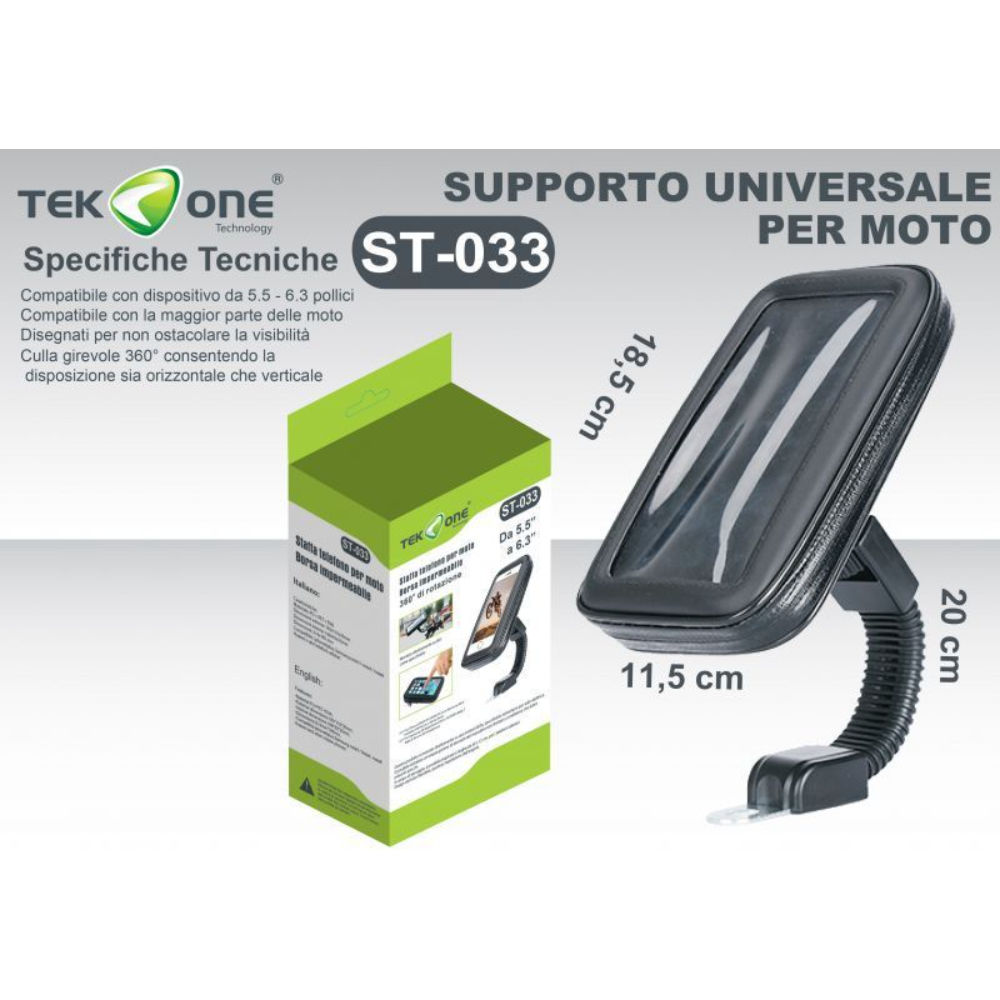 PORTA SMARTPHONE PER MOTO CICLI FINO A 6.3 POLLICITekone