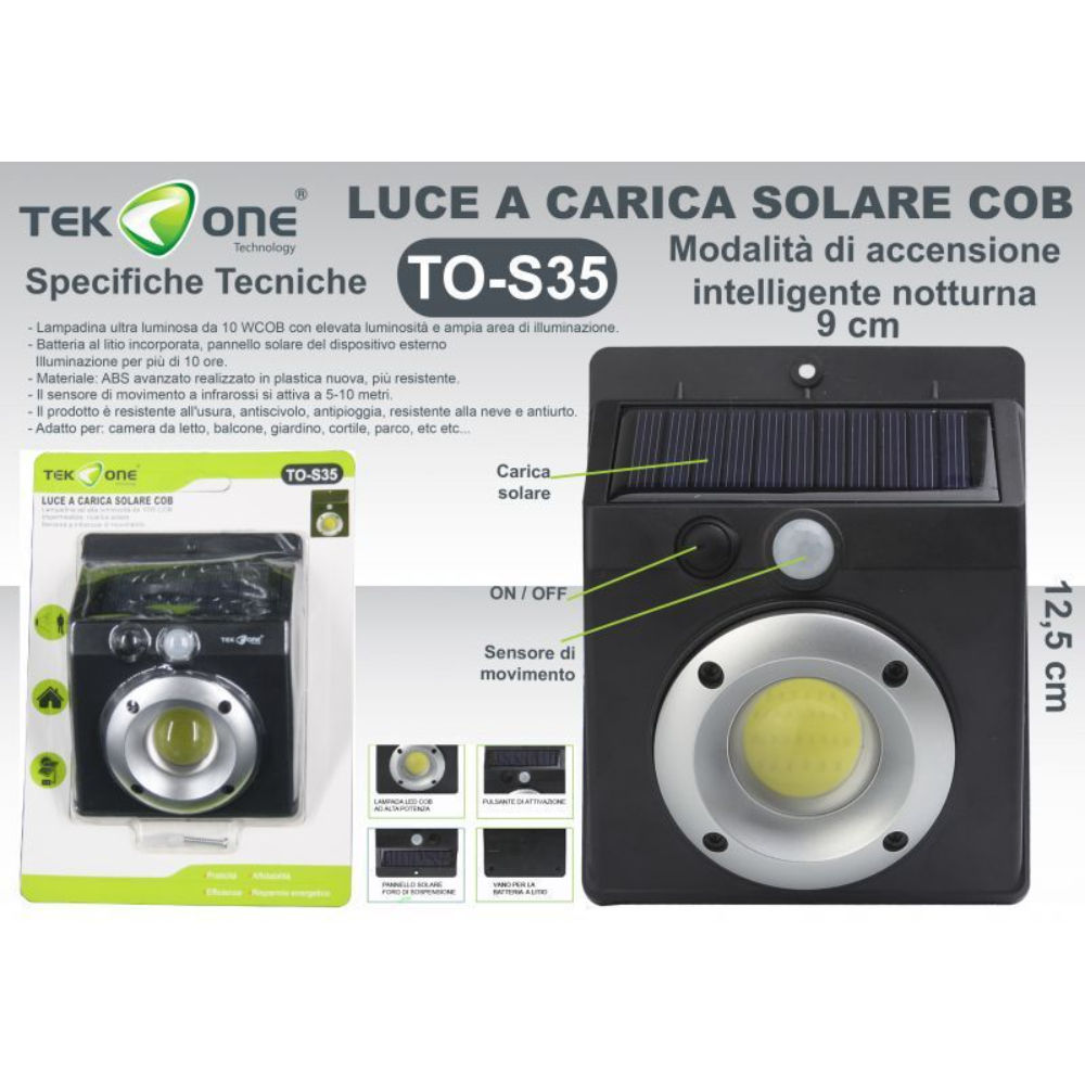 LUCE A CARICA SOLARE COB - S35Tek One Tecnology