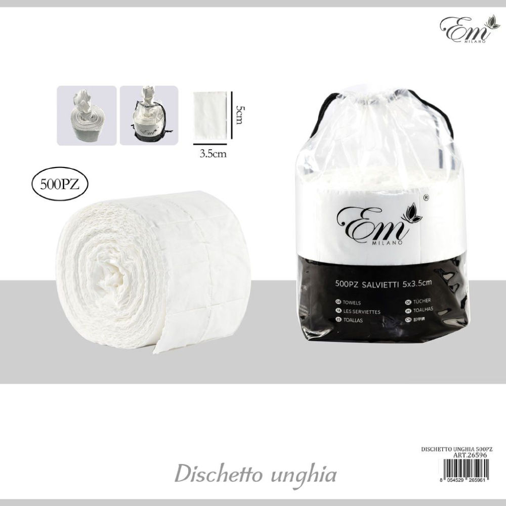 SALVIETTINE PER RIMOZIONE SMALTO 500PZEm