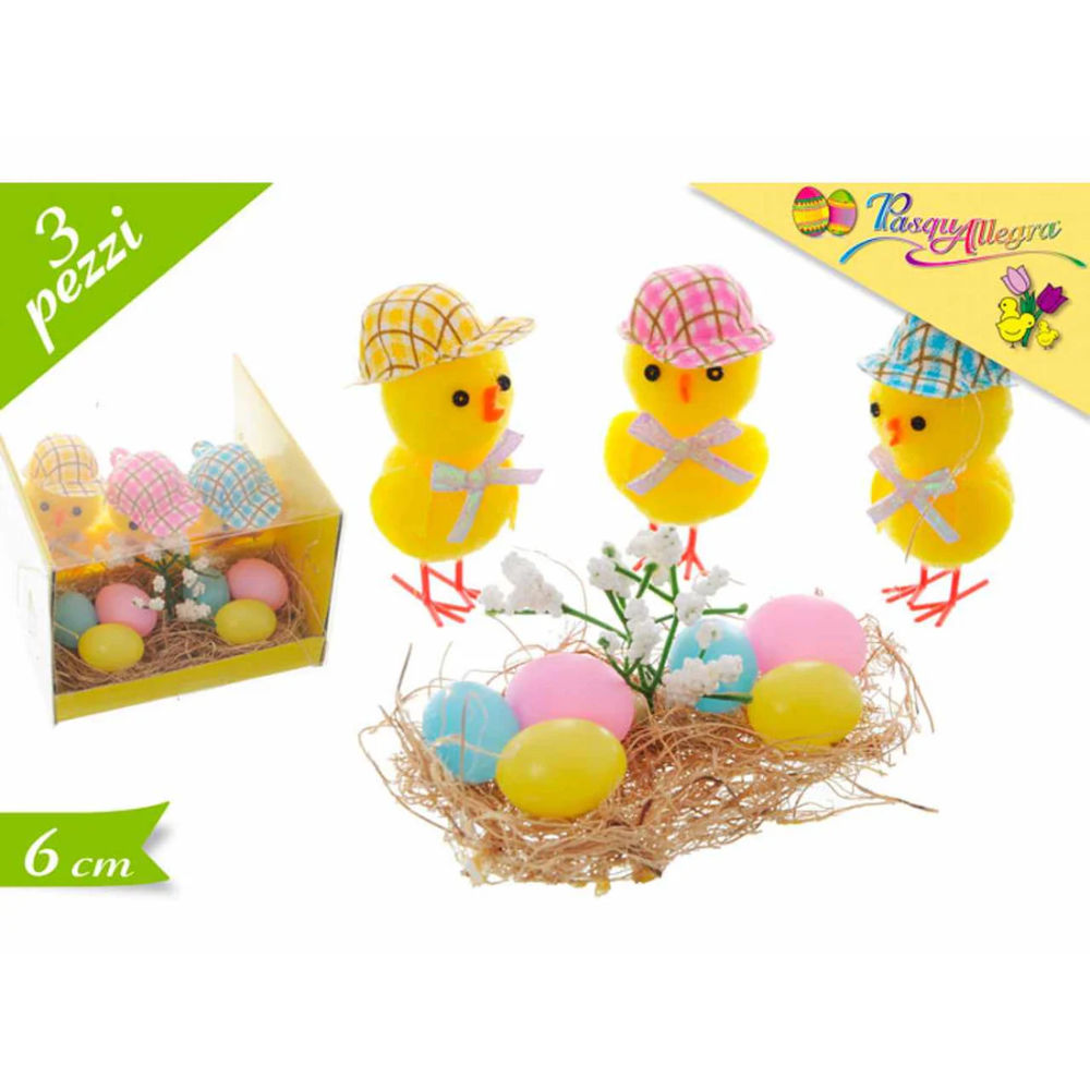 Decorazione Pasqua - 3 Pulcini con NidoGolden Hill