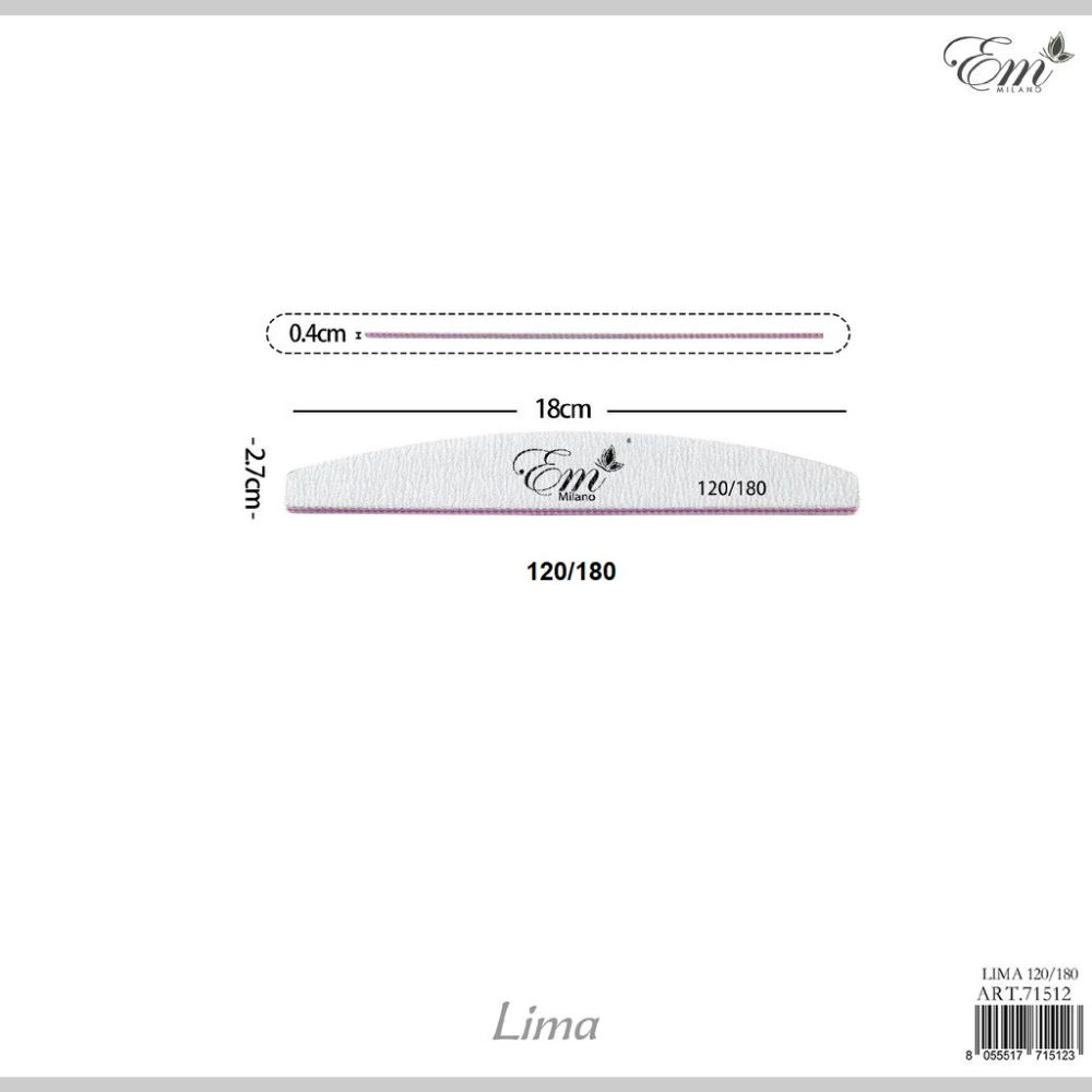 LIMA A MEZZA LUNA 120/180 - 1PZEm